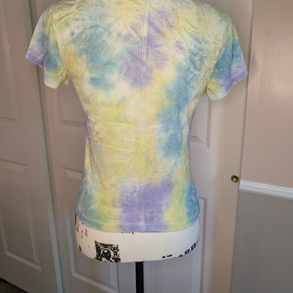 NWT Free People Dreamy Yellow and Purple Fitted Tee - Picture 4 of 6